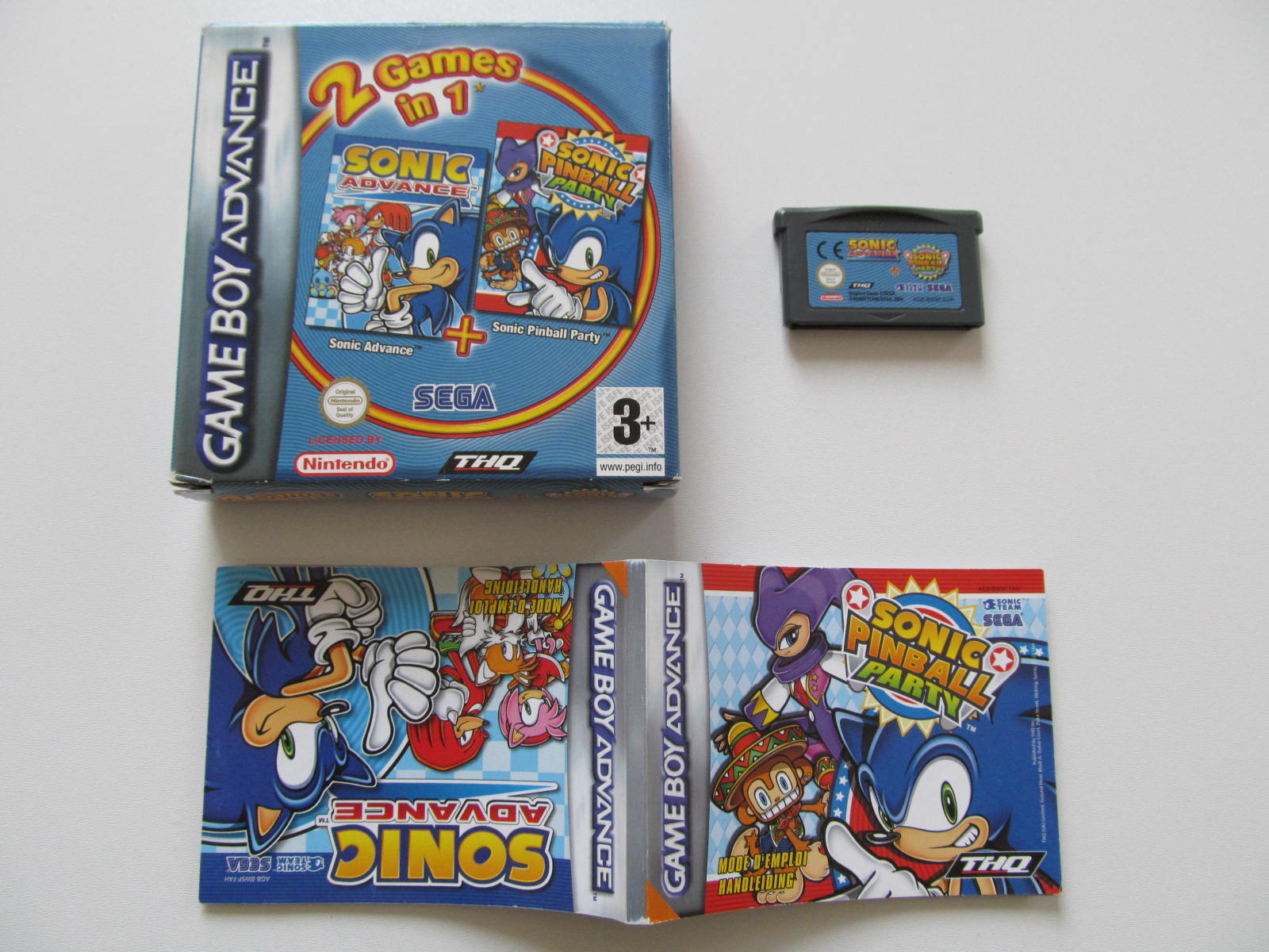 2 Games in 1 - Sonic Advance + Sonic Pinball Party